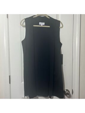 New With Tags Kyore Black Sleeveless Open Sweater Size Small